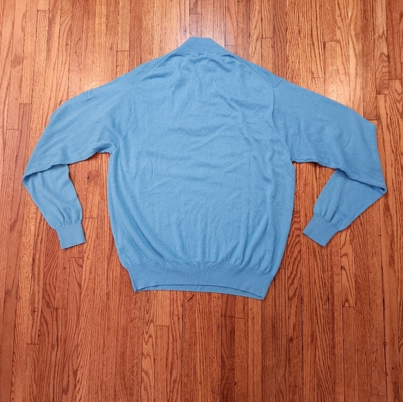 Peter Millar Mens Cashmere Blend 1/4 Zip Pullover Size XL Blue Roaring Gap Club - Picture 6 of 6